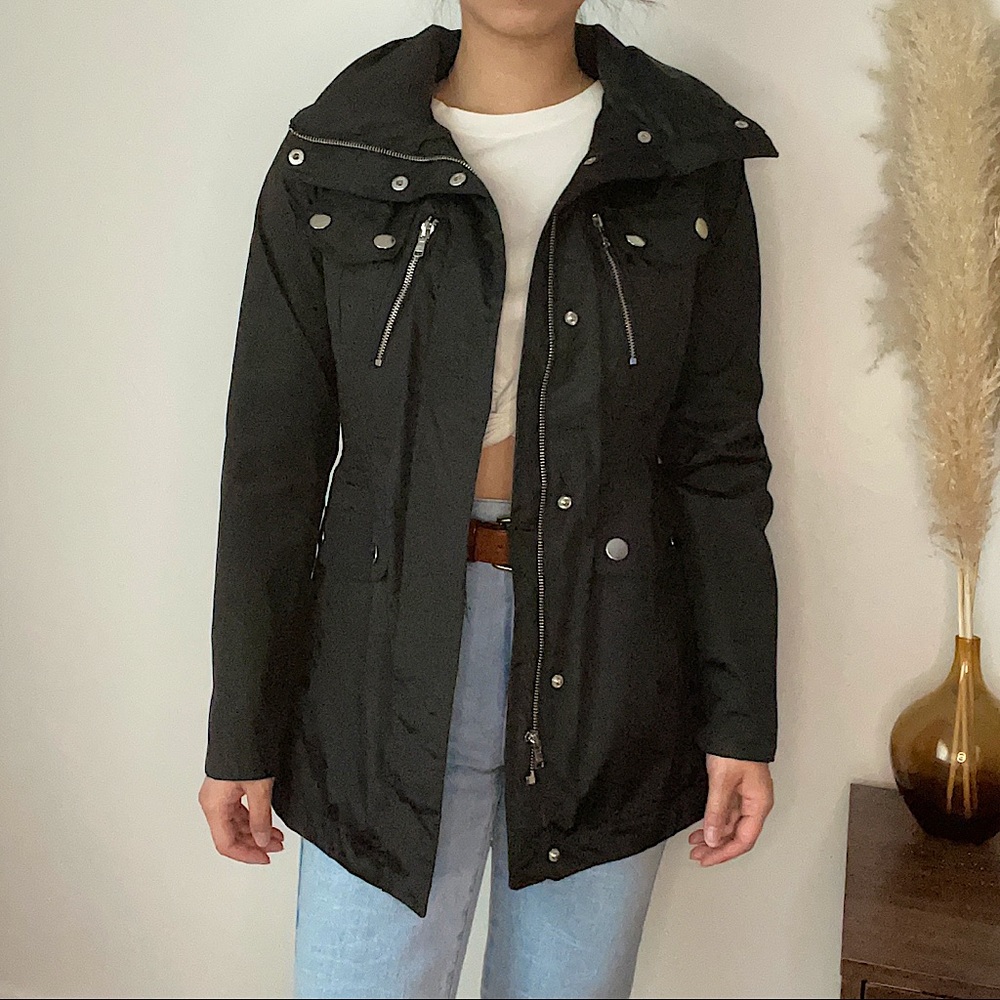 Black Utility Rain Jacket